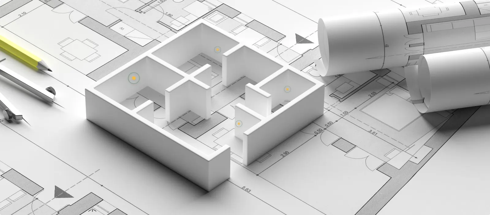 Diffuser placement plan marked on an architectural floor plan